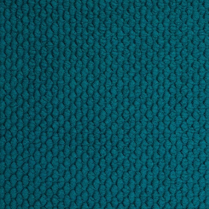 Sweet Home Collection Chair Cushion Memory Foam Pads Honeycomb Pattern Slip Non Skid Rubber Back Rounded Square 16" x 16" Seat Cover, 6 Pack, Peacock Blue