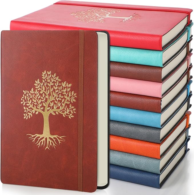 10 Pack Lined Journal Notebook A5 Leather Hardcover Journals for Writing 200 Pages 10 Colors Notepad for Travel Work School Office Business Note Taking Diary 5.7" x 8.3" (Classic Color)