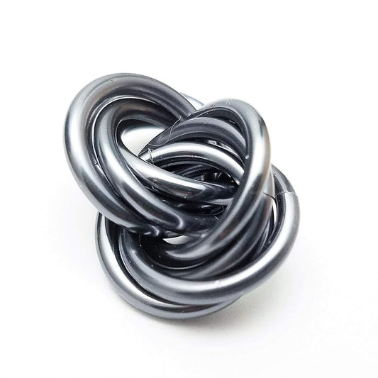 Möbii Fidget Ball (Solid Color): Quiet Mobius ADHD Anxiety Stim Stress Relief Toy Tool for Home Travel Office or Desk (Small, Half, Mercury Silver)