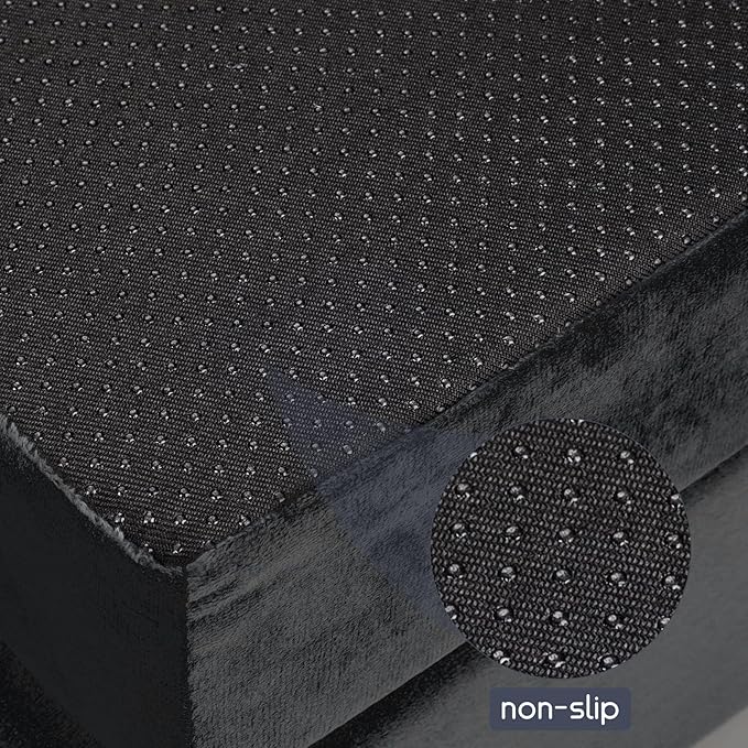 Foam Recliner Chair Cushions Wheelchair Cushions, Non-Slip 4" Thick Supportive Lumbar Support Pillow for Elderly Supportive Seat Cushion with Lumbar Pillow; 20x20x4"+12.8" Backrest Height,Black