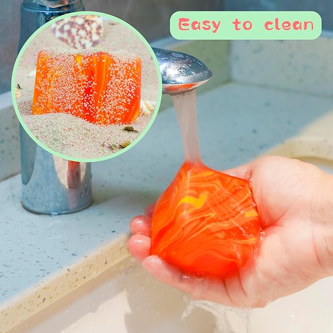 Slow Rising Stress Cube , Dough Stress Balls Soft Fidget Squishy Toys for Anxiety Relief, Pull Stretch Classroom Prize Party Favors Toys for Kids