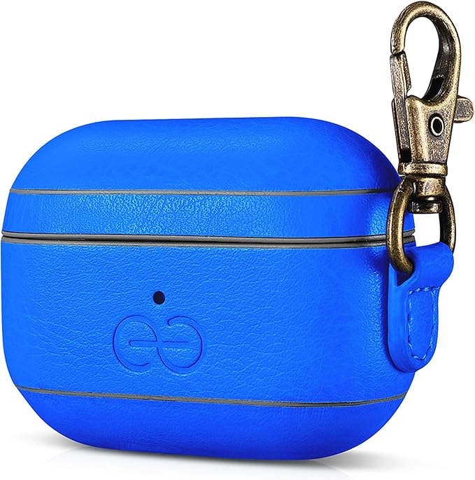Dreem Vegan Leather Case Cover with Keychain Clip Compatible with AirPods Pro 1 for Women & Men/Apple 1st Generation, Protective One Piece Hard Shell, Luxury AirPod Pro Case [Ocean]