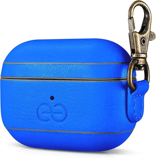 Dreem Vegan Leather Case Cover with Keychain Clip Compatible with AirPods Pro 1 for Women & Men/Apple 1st Generation, Protective One Piece Hard Shell, Luxury AirPod Pro Case [Ocean]