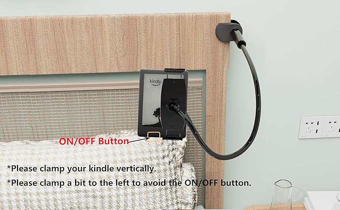 Tablet Stand Holder, Mount Holder Clip with Grip Flexible Long Arm Gooseneck Compatible with ipad iPhone/Nintendo Switch/Samsung Galaxy Tabs/Amazon Kindle Fire HD - Black