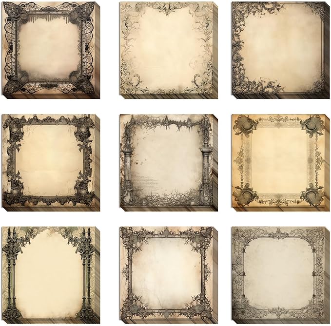 9 Pieces Halloween Gothic Sticky Notes Self-Adhesive Gothic Style Design Note Pads Gothic Style Sticky Memo Notes for School Office Home Supplies Students Teachers Gift