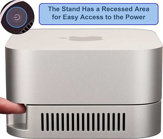 Mac mini M4 Stand, Silver Holder for Mac mini M4/M4 Pro 2024 Ventilation Heat Dissipation Cooling Desk Mount Accessories