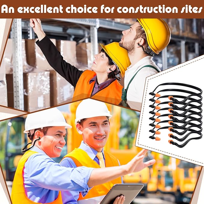 LEIFIDE 24 Pcs Banded Ear Plugs for Shooting Range Silicone Reusable Ear Protection Plugs Noise Cancelling Lightweight Earplug for Hearing Protection Sleeping Work Construction Concerts Reduction