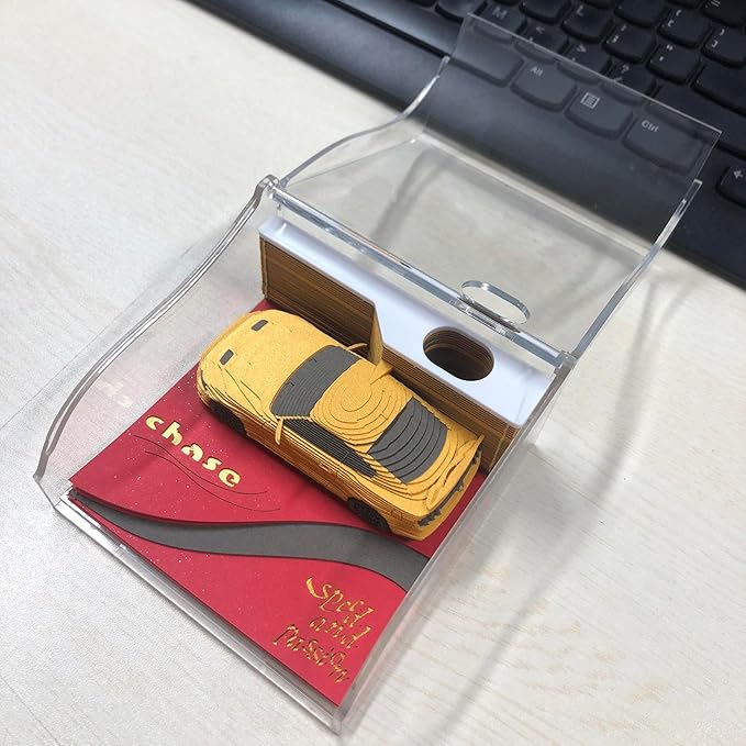 3D Timepiece Calendar 2026 Paper Art Memo Pad with LED Light – Tear-Away Desk Calendar for Record, Planner & Habit Tracker, Bookmark, Gift & Decorative Office Decor