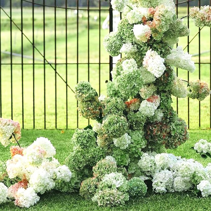 Light Green Hydrangea Artificial Flowers 3pcs Lifelike Faux Hydrangea Real Touch Fake Flowers for Home Wedding Office Party Living Room Decoration,22inch