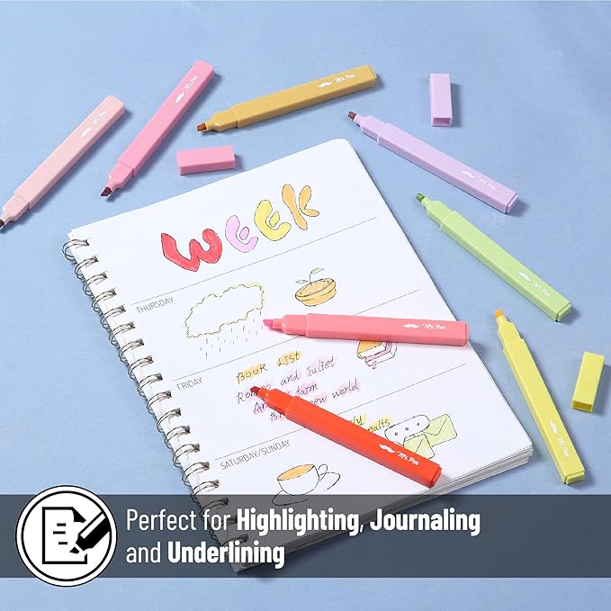 Mr. Pen- Aesthetic Highlighters, 8 Pack, Chisel Tip, Summer Morning, Cute Highlighters Assorted Colors