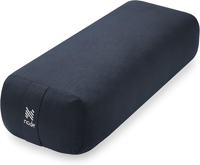Yoga Meditation Cushion, 25" x 12" Rectangular Bolster with Organic Cotton Cover