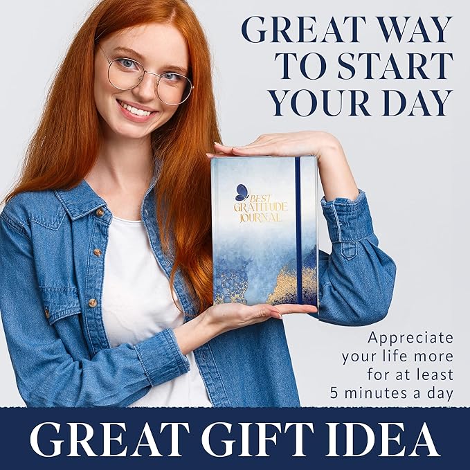 Best Gratitude Journal with Daily Affirmation Cards - Mindfulness Journal for Happiness, Productivity, Self-Care, and Positive Thinking - Ideal Gift for Women and Men, 200 Pages, Premium Quality