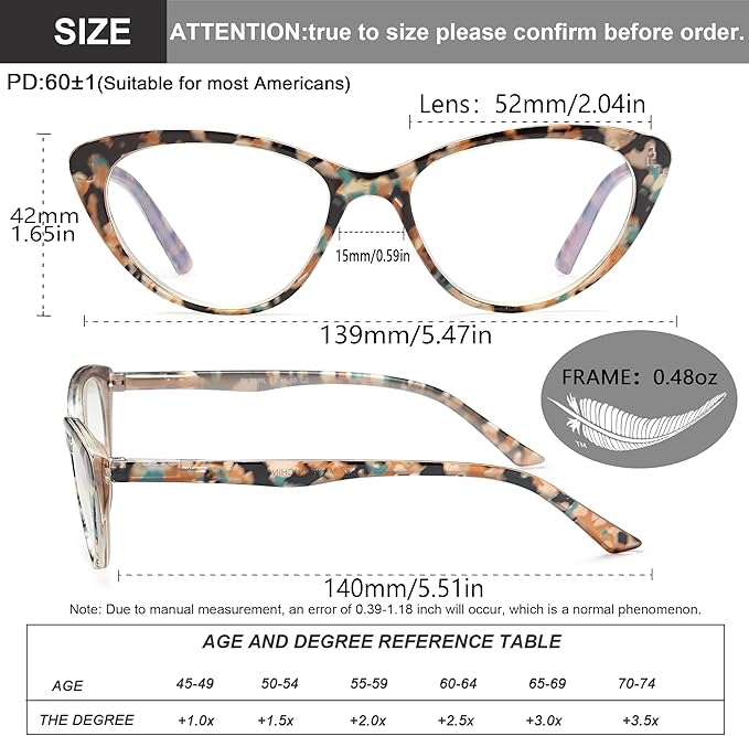 EYEURL Cat Eye Reading Glasses for Women -2 Pack of Blue Light Blocking Readers Spring Hinge Computer Eyeglass with Tortoise/Champagne Pattern Design Readers for women +3.50