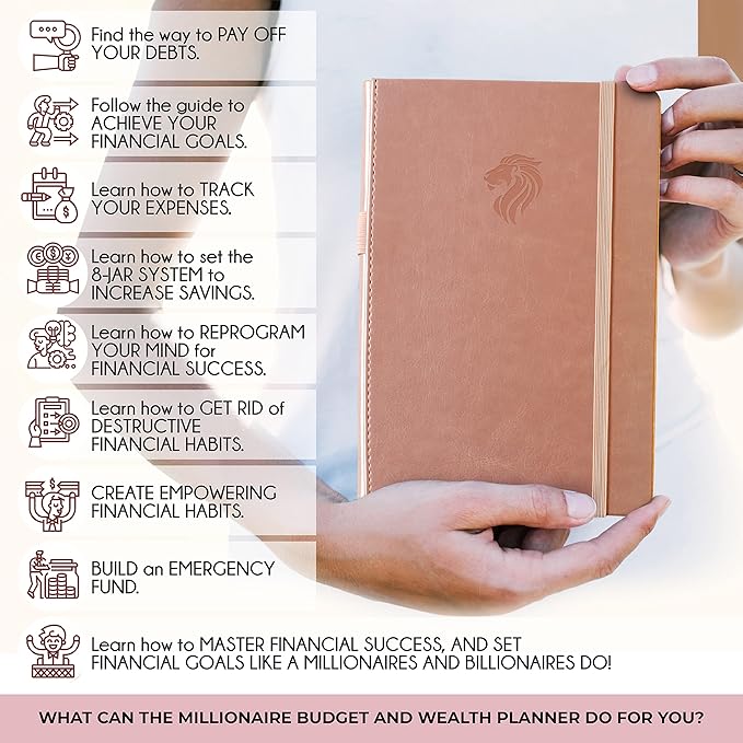 Financial Planner - Monthly Budget Planner & Monthly Bill Organizer | A 12-Month Journey to Financial Freedom | Bill Payment Tracker Organizer, Debt, Expense Tracker & Money Saving with Pockets