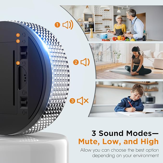 Upgrade Digital Kitchen Timer - Magnetic Countdown Countup Visual Pomodoro Timer with Large LED Display, 3-Preset Times (5, 15, 25), 3 Volume Levels, Ideal for Cooking, Baking and Fitness (1, Silver)