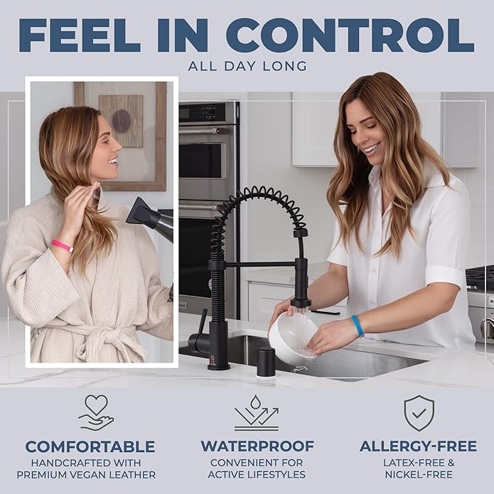 ANXIETY BRACELET for All-Day Stress Relief and Positive Mental Focus; Multiple Sizes and Colors