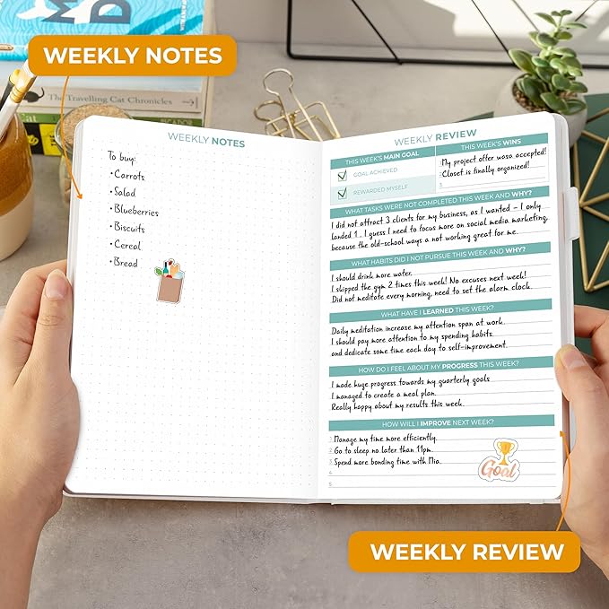 Clever Fox Daily Planner 2nd Edition – Undated Time Block Task Organizer with Hourly Schedule & to-do List – A5, 6 Months (White)