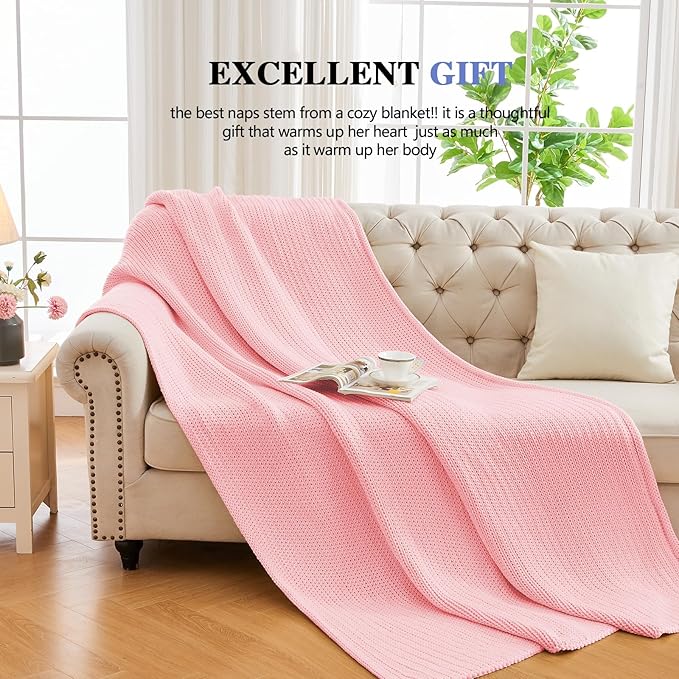 L'AGRATY Knitted Weighted Blanket - 60"x80" 20lbs Cooling Chunky Knit Heavy Blanket for Adults Braided Crochet Throw Thick Cable Yarn Knit Decorative Blanket No Beads Evenly Weighted Machine Washable