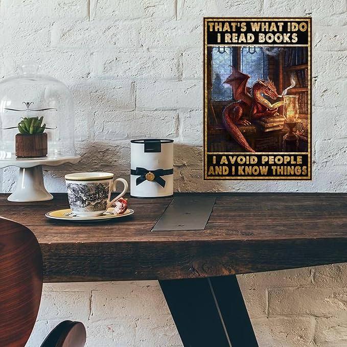 500 Piece Wooden Puzzle That's What I Do I Read Books Adults Funny Challenge for Stress Relief & Entertainment Kids Family Challenging Jigsaw 20.4x15 Inch