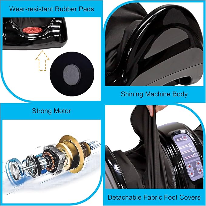 H&B Luxuries Shiatsu Foot Massager Machine with Remote Controller, Kneading and Rolling Home Massagers for Feet, Ankle, Calf, Leg, Gift for Men, Women, Father, Mom Parents and The Elderly, Black