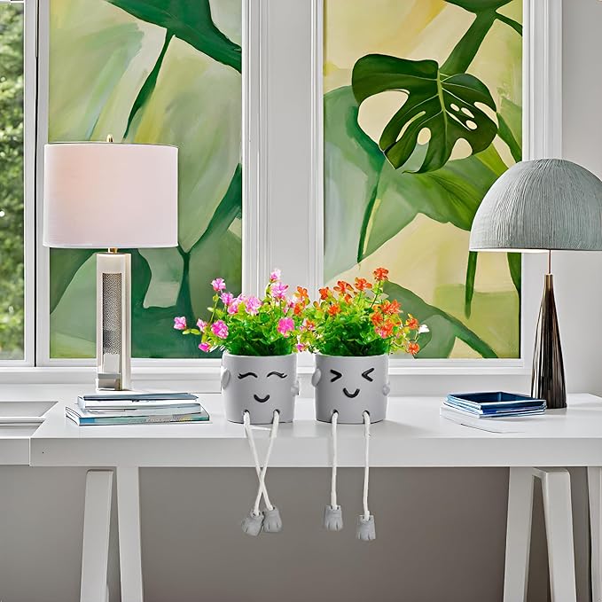 Lifelike Artificial Plants with Creative Pots, Realistic Faux Greenery for Home, Office, Bathroom, Bedroom, Kitchen, and Desk Decor, Long-Lasting Maintenance-Free DecorHome Office