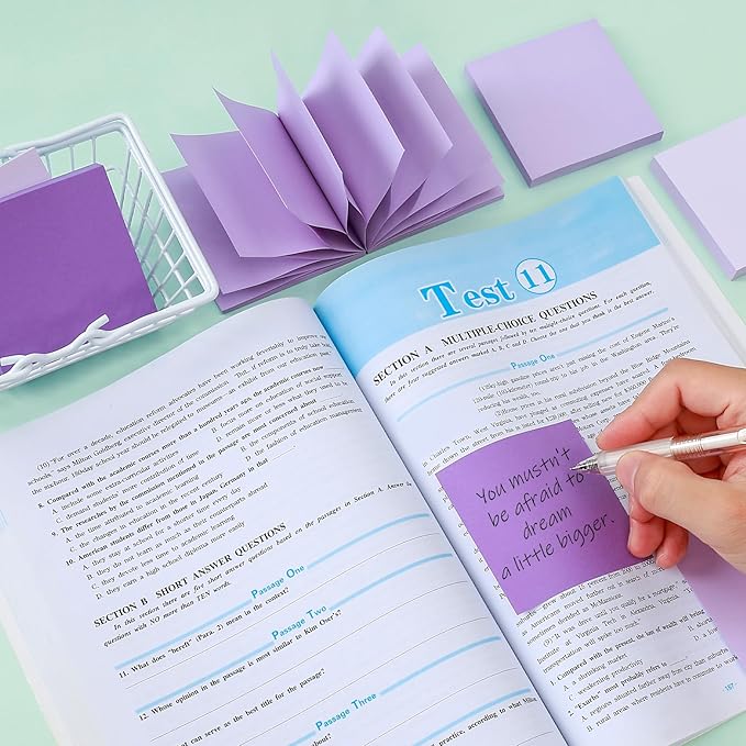 BAYTORY 640 Sheets Pop Paper Up Sticky Notes, 3 x 3 Inches, Self-Sticky Note Pads, Purple Gradient Sticky Pads, Memo Pads for School Office Home Desk Accessories (Purple Series)