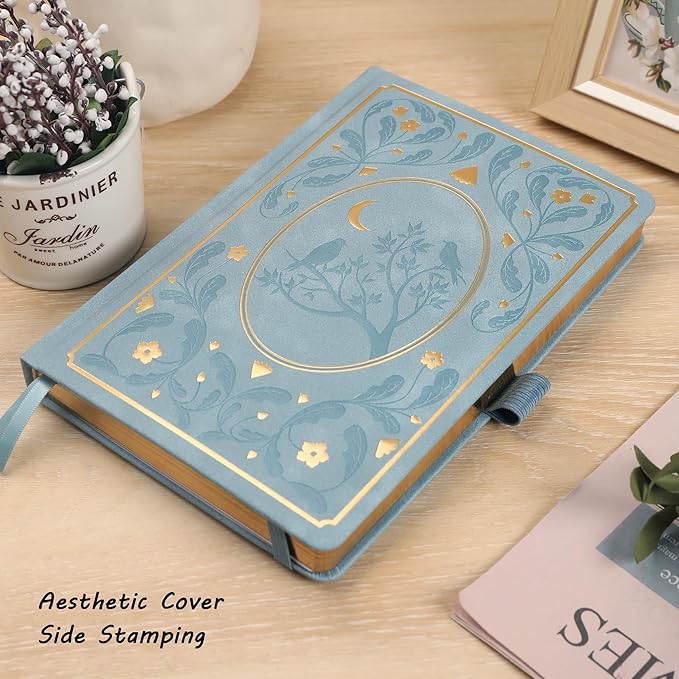 TIEFOSSI Bullet Dot Notebooks, A5 Hardcover Dot Journals for Writing Women, 160gsm Thick Paper, 190 Numbered Pages, for Planner Organization