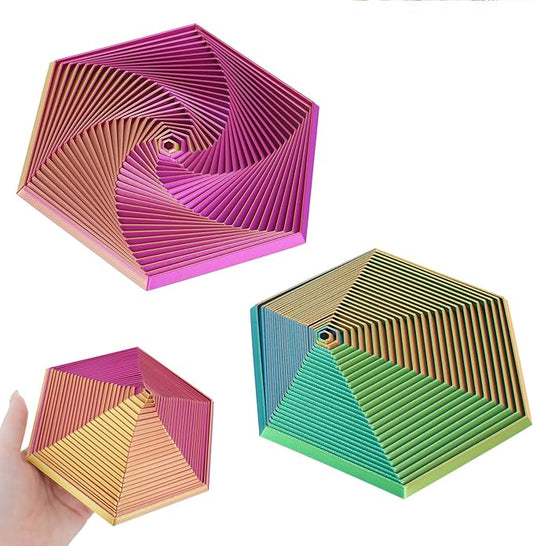 Fractal Fidget Hexagon, 3D Printed Hexagonal Toys,Hexagon Fidget Toy，Infinity Cube Fidget Toy 3D Printed Anxiety Toys for Stress Relief and Desk Fidgeting(5.75in)-B+C