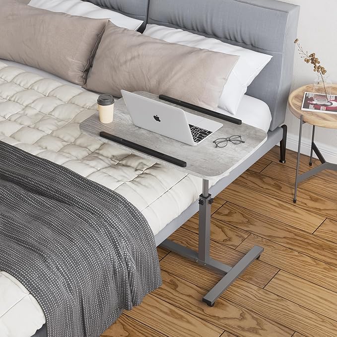 Laptop Table Mobile Adjustable Height Portable Desk Notebook Swivel PC Computer Rolling Desk with Wheels, Laptop Stand for Couch Bedside Hospital Bed Table