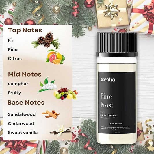 Pine Frost Essential Oil – 50ml Christmas Diffuser Oil | Crisp Winter Blend with Fir, Pine, Citrus & Vanilla | Holiday Aromatherapy for Gifting, Candles & DIY Soaps