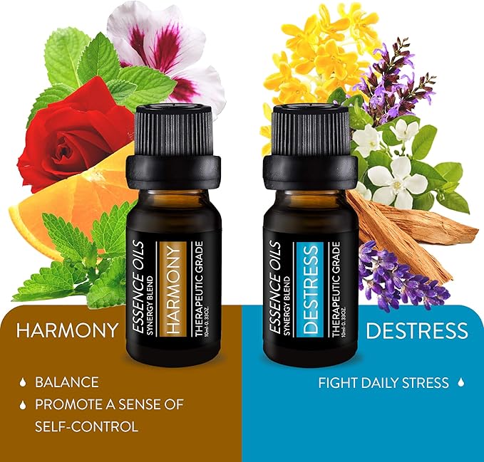 Pure Daily Care Aromatherapy Top 10 Essential Oil Synergy Blend Set – Therapeutic Grade Synergy Oil Blends – Uplift Mind, Body and Spirit – 10 x 10 Ml Blends – No Fillers & No Additives
