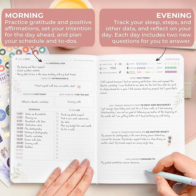 Clever Fox Self-Care Journal Premium – Daily Gratitude & Mental Health Notebook for Women – Reflection & Personal Development Journal (Seashell)