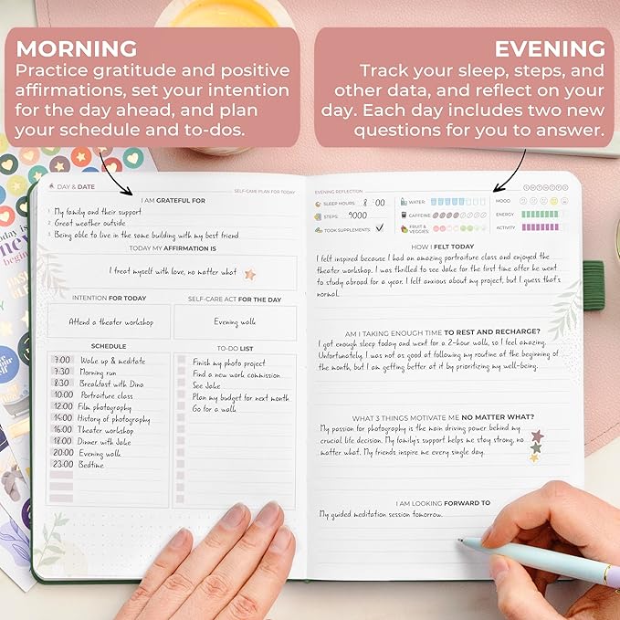 Clever Fox Self-Care Journal Premium – Daily Gratitude & Mental Health Notebook for Women – Reflection & Personal Development Journal (Forest Green)