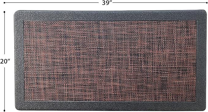 J&V TEXTILES Hillside Oversized Oil- and Stain-Resistant Anti-Fatigue Kitchen Mat (Single Burgundy)