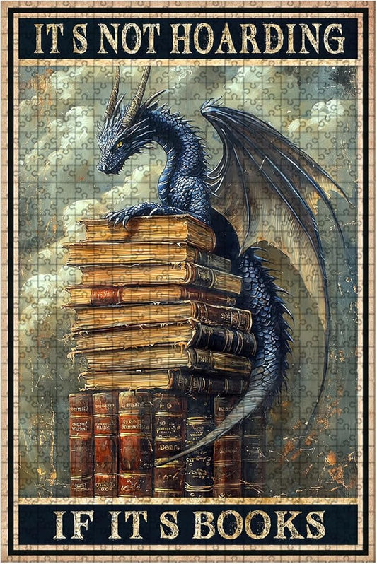 500 Piece Difficult Wooden Jigsaw Puzzle is Not Hoarding If It's A Book Adults Kids Parent Child Educational Stress Relief Learning Toy 20.4x15 Inch