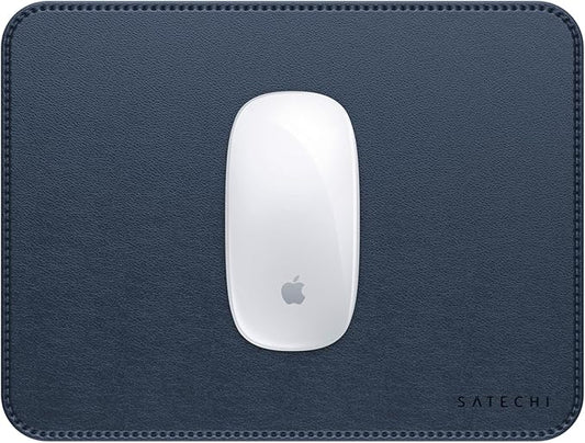 Satechi Vegan-Leather Mouse Pad, Ergonomic, Reversible, Scratch and Water Resistant, Easy to Clean, for Office and Home, 9.8" x 7.5" x 0.14" - Blue
