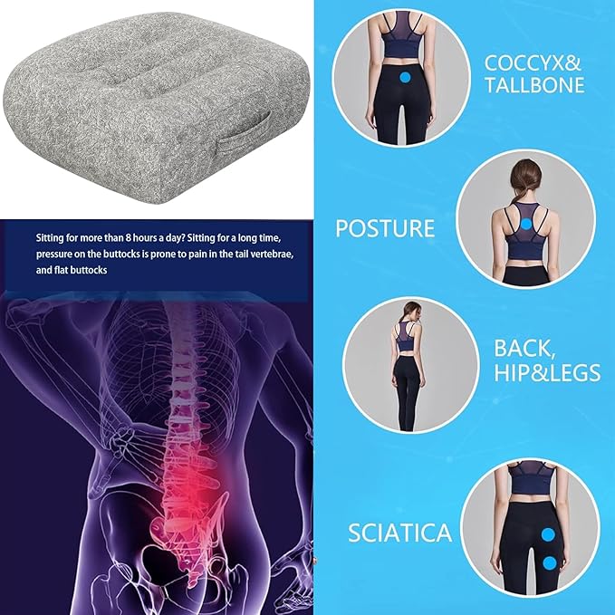Super Thicken Car Seat Cushion for Adults/Office Chair Cushions/Butt Pillow for Car Long Sitting,Portable Car Seat Pad Fatigue Relief Suitable for Trucks,Cars,Office Chairs,Wheelchairs（Light gray）