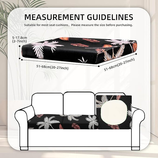 8Pcs Stretch Patio Cushion Covers,Outdoor Couch Covers Replacement,Outdoor Couch & Sofa Slipcovers,for Patio Furniture Cushion Covers,Washable Reusable Furniture Protector(Coconut Forest, Cover Only)