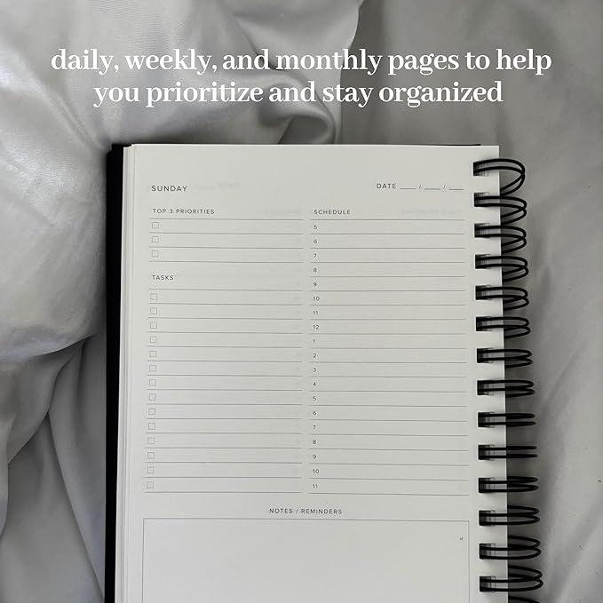 INSIDE THEN OUT 2023 Daily Focus Planner - 6 Month Undated Planner for Productivity, Goal Setting, Intention - Monthly, Weekly, Daily Task Pages - Simple & Minimalistic - Motivation Gift for Women Men