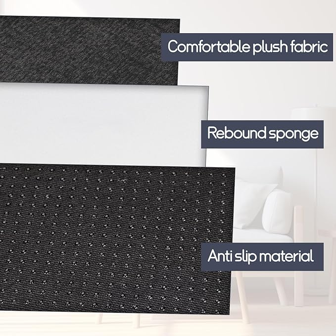 Foam Recliner Chair Cushions Wheelchair Cushions, Non-Slip 4" Thick Supportive Lumbar Support Pillow for Elderly Supportive Seat Cushion with Lumbar Pillow; 20x20x4"+12.8" Backrest Height,Black