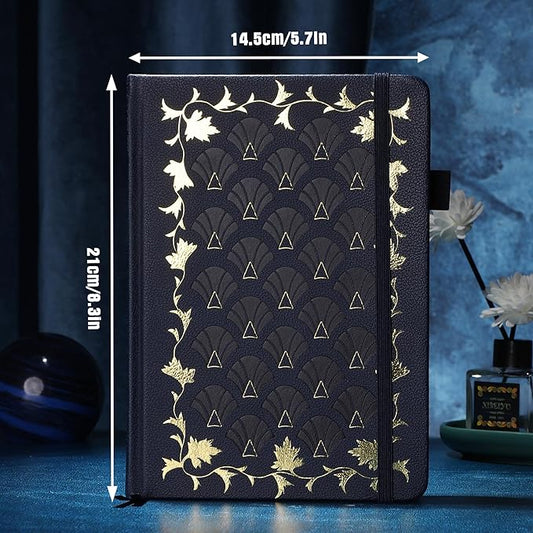 TIEFOSSI Bullet Dot Journal, Vintage Journal Notebook for Women Men, 160 GSM 192 Premium Pages, A5 Hardcover Journaling Notebooks Gift, for Travel Office Daily Writing