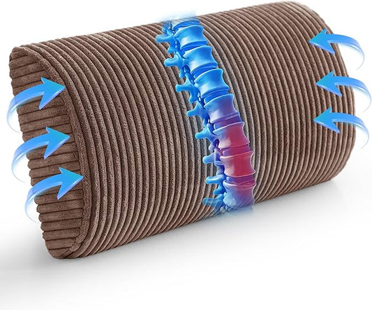 HIGOGOGO Lumbar Support Pillow for Recliner Chair/Accent Chair/Couch, Memory Foam Back Support Cushion for Elderly, Recliner Cushions for Back Rest, Pain Relief, Reading, Washable Cover, Brown