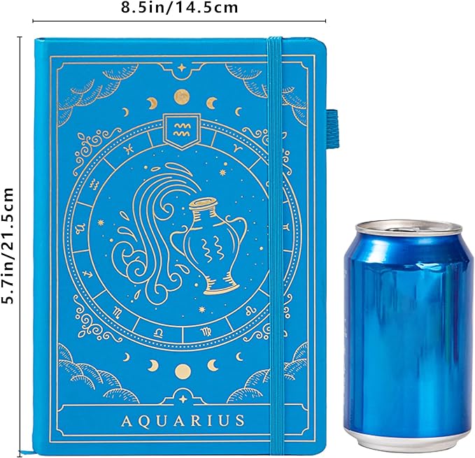 TIEFOSSI Constellations Dotted Journal Notebook-A5 Writing journals with 100gsm 400pages Paper, Hardcover Bullet Organizers Notebook for Women, Men, Teens (Aquarius)