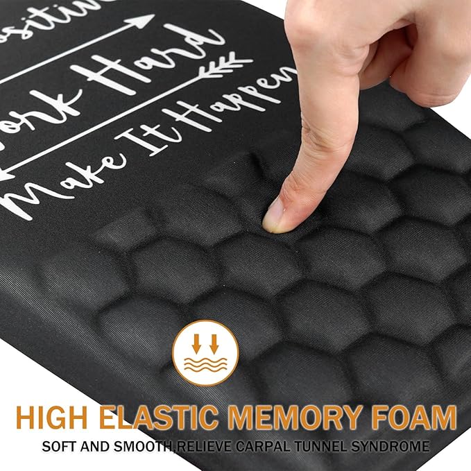 Ergonomic Mouse Pad Wrist Support,Upgrade Mousepad with Massage Design,Non-Slip PU Base Desktop Mouse Pads for Pain Relief, Computer, Office & Home,12 x 8 in（F-Inspirational Quote）