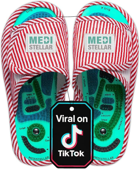 Acupressure Massage Slippers for Plantar Fasciitis & Neuropathy Relief – Reflexology Massager Sandals, Ideal Gift for Men & Women, Stress & Tension, Pain Management for Foot Health