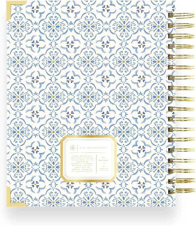 Day Designer 2025-2026 Daily Planner – Premium Planner for Stylish Organization. Combines Monthly Calendar, Hourly Schedule, To-Do List, Gratitude, Goal Setting, Inspirational Quotes, Stickers & More. Elegant laminated Cover with Gold Accents (Casa Bella)