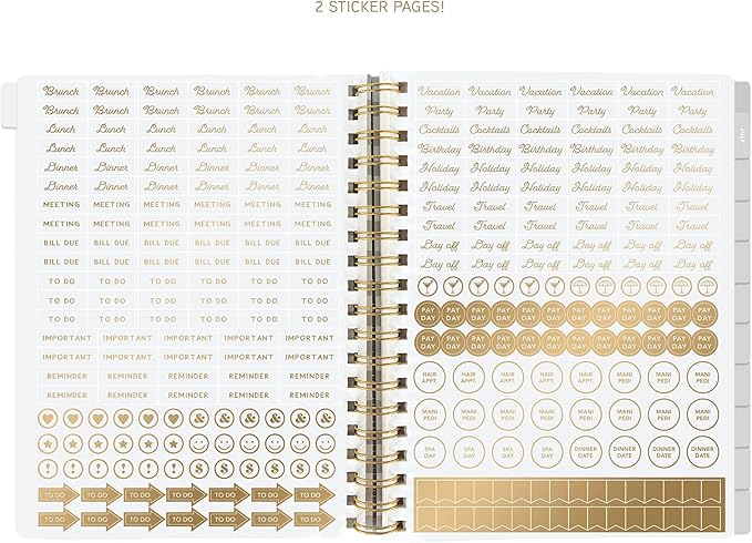 18 Month Planner/Calendar by Graphique, July 2025 – Dec. 2026 Romanticize Your Life Hardbound Spiral Planner, Monthly Tabs, Holidays, Reminder Stickers, 6” x 8”