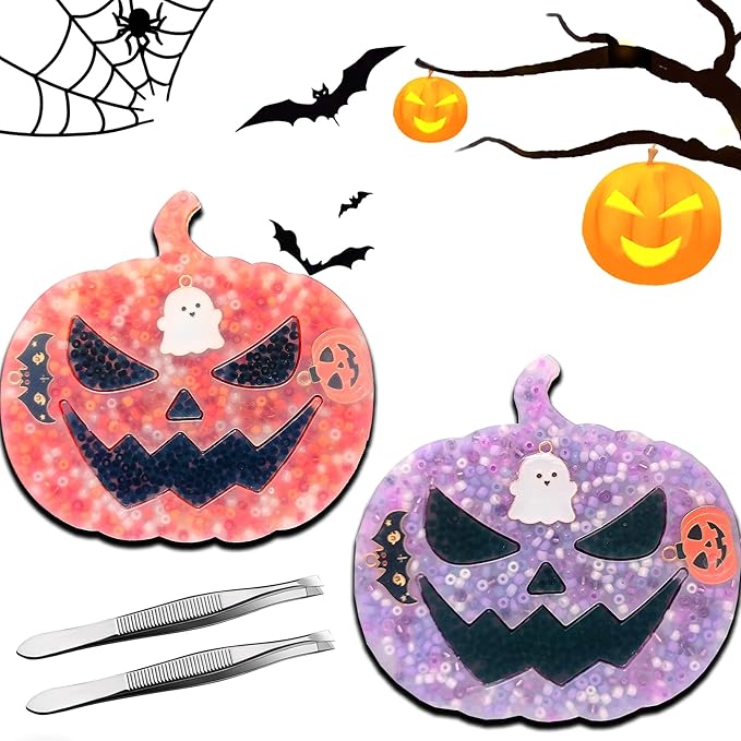 Halloween Stress Relief Desk Gadget - Skin Picking Fidget Pad for Office & Focus, Upgraded Silicone, Adult Sensory Tool (2-Pack)