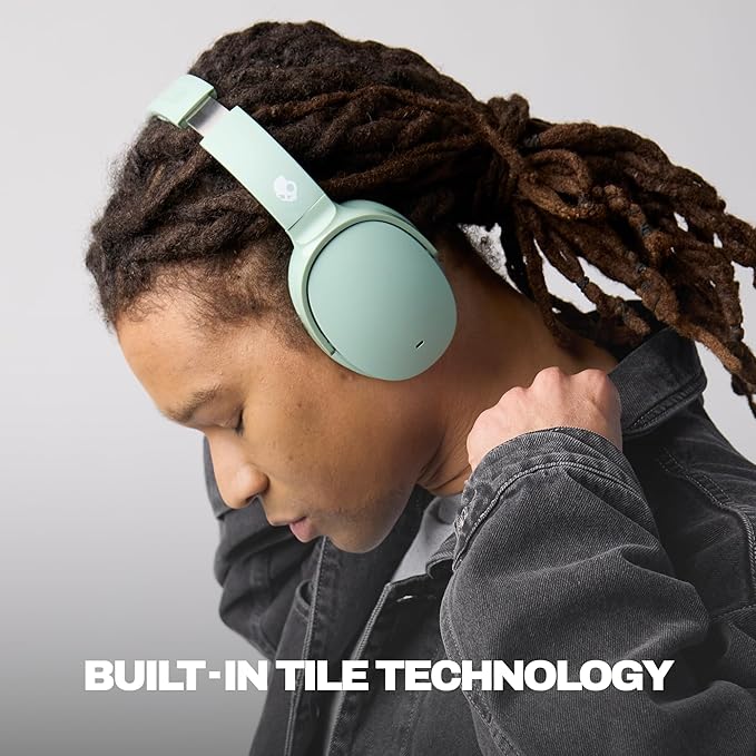 Skullcandy Hesh ANC Wireless Over-Ear Bluetooth Headphones with Extra USB-C Charging Cable, Active Noise Canceling, 22 Hrs Battery, Foldable Lightweight Design, Microphone iPhone Android - Preppy Sage