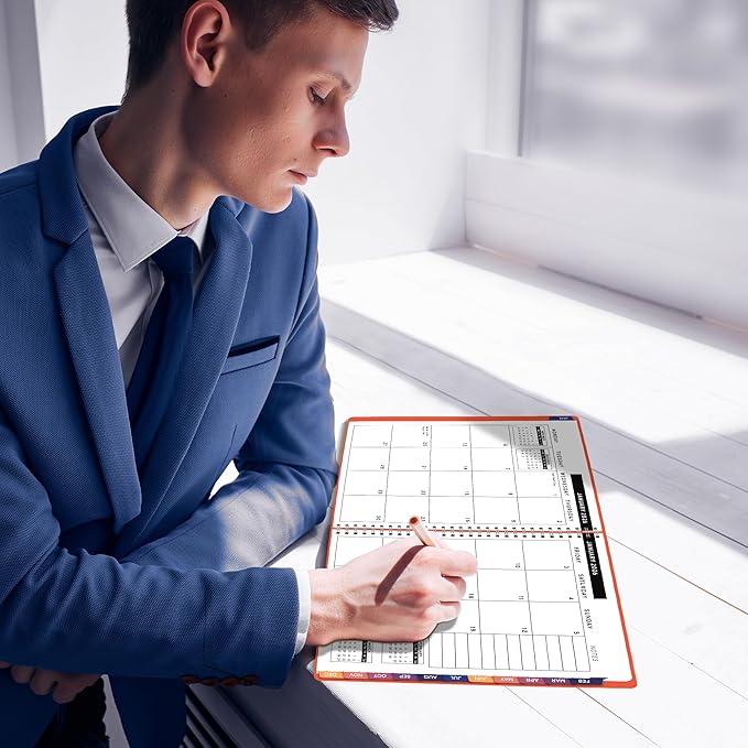 Ensight 2026 Appointment Book & Planner Ensight 8.5 x 11 inches Large Tabbed Daily Hourly Weekly Planner Schedule Book 15 Minute time Slots Business & Personal Planner Jan 2026 Dec 2026 Peach